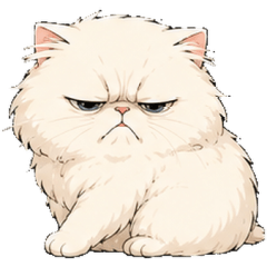 A haughty Persian cat: elegant and lazy