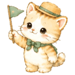 Traveling Cat Large Sticker