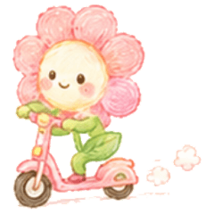 Large Crayon Flower Stickers