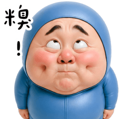Blue Funny Uncle Big Stickers