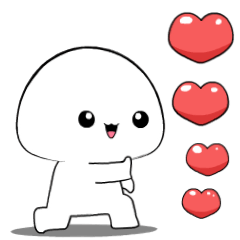 Cute White Bald 2 :  Animated Stickers