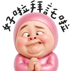 Pink Comedy Uncle Big Stickers