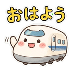 สติ๊กเกอร์รถไฟชินคันเซ็นทรงกลมน่ารัก