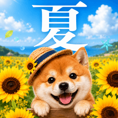 飛び出す【夏】ずっと使える大人の柴犬