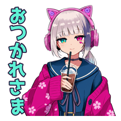 気だるいサイバーパンク猫耳ガール