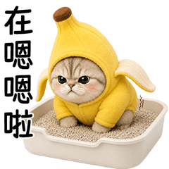 Chubby cute cat in Banana outfit [TW]