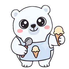 反差萌北極熊冰淇淋店員版