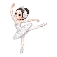 Graceful White Swan Ballerina Poses B
