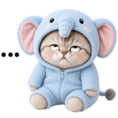 Chubby cute cat in Elephant outfit [TW]