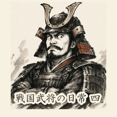 戦国武将の日常 四 墨絵風スタンプ