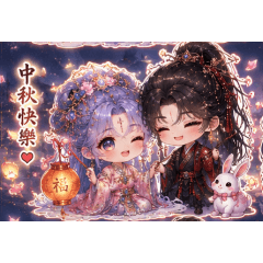 《夜瀾劍歌》汐霙梟晏の情侶日常6(中秋節