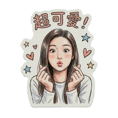長髮女孩-日常實用貼圖