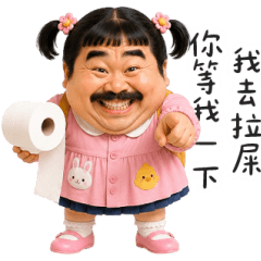 Little Girl Toilet Time Big Stickers
