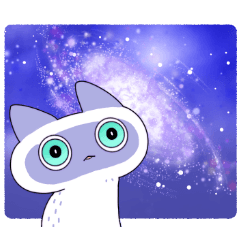 暗黒猫集会スタンプ（宇宙ねこ）