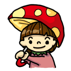 Raspberry girl and shiitake mushrooms