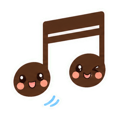 Caramel Music Notes Stickers