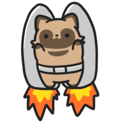 Moving Tanuki Sticker7