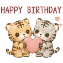 A friendly tiger celebrating birthday