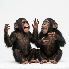 Cute close knit baby chimpanzees