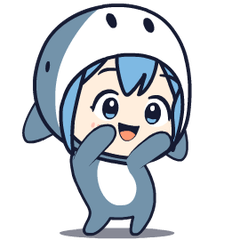 Cosplay Blue Shark : Pop-up stickers