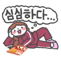 korean cute girl sticker