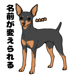 名前入りミニピンブラックタン