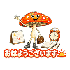 不思議きのこくんの仕事スタンプ