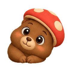Deadpan Mushroom Brown Bear Y