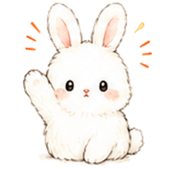 white rabbit Cute Stickers for Everyday
