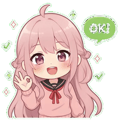 Animated Pink Hair Girl (Spring)