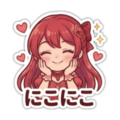 Red Color Rep! Sparkly Idol Stickers