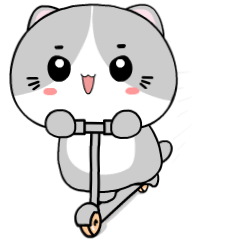 Baby Grey Cat :  Animated Stickers