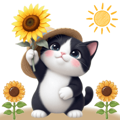 cute hachiware cat summer sticker