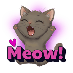 Happy Black Cat Stickers2