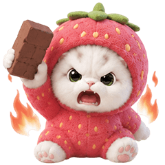 White Cat Strawberry (No Text)