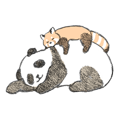 Panda and red panda