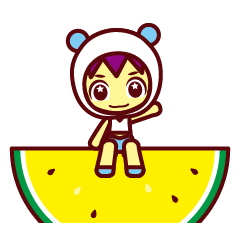 Azuki, summer fruit, stamp