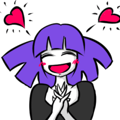 innocent purple hair girl