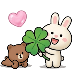 Cute Teddy and Bunny sticker 45