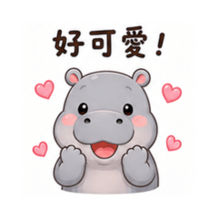 可愛小貼圖 121 河馬好可愛篇