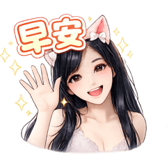 黑長直女孩實用貼圖