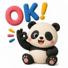 Cute Clay Panda Stickers!
