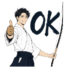 Cool Kyudo Men and Women Stickers