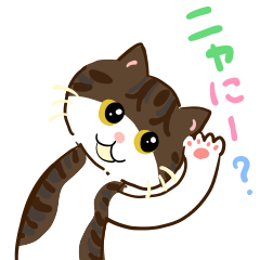 ひと言の猫_キジ白猫版