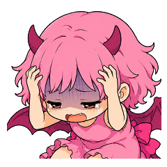 Chibi Devil Sticker Set with Downer Text