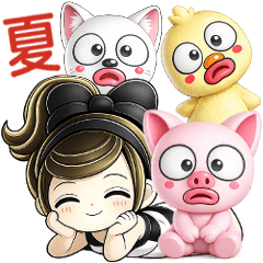 Big Summer Greetings: Pigs & Cats