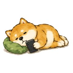Lazy Weekend Shiba Inu Stickers