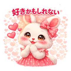 A cute rabbit in love