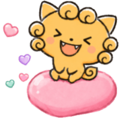 Animated Shisa with Lots of Hearts