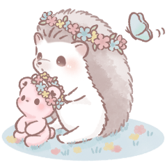 ふんわりハリネズミとクマちゃん♡家族連絡